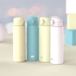 Water Bottles Ion8 Leak Proof Slim Water Bottle, Stainless Steel, Tuberose, 600ml (20oz)
