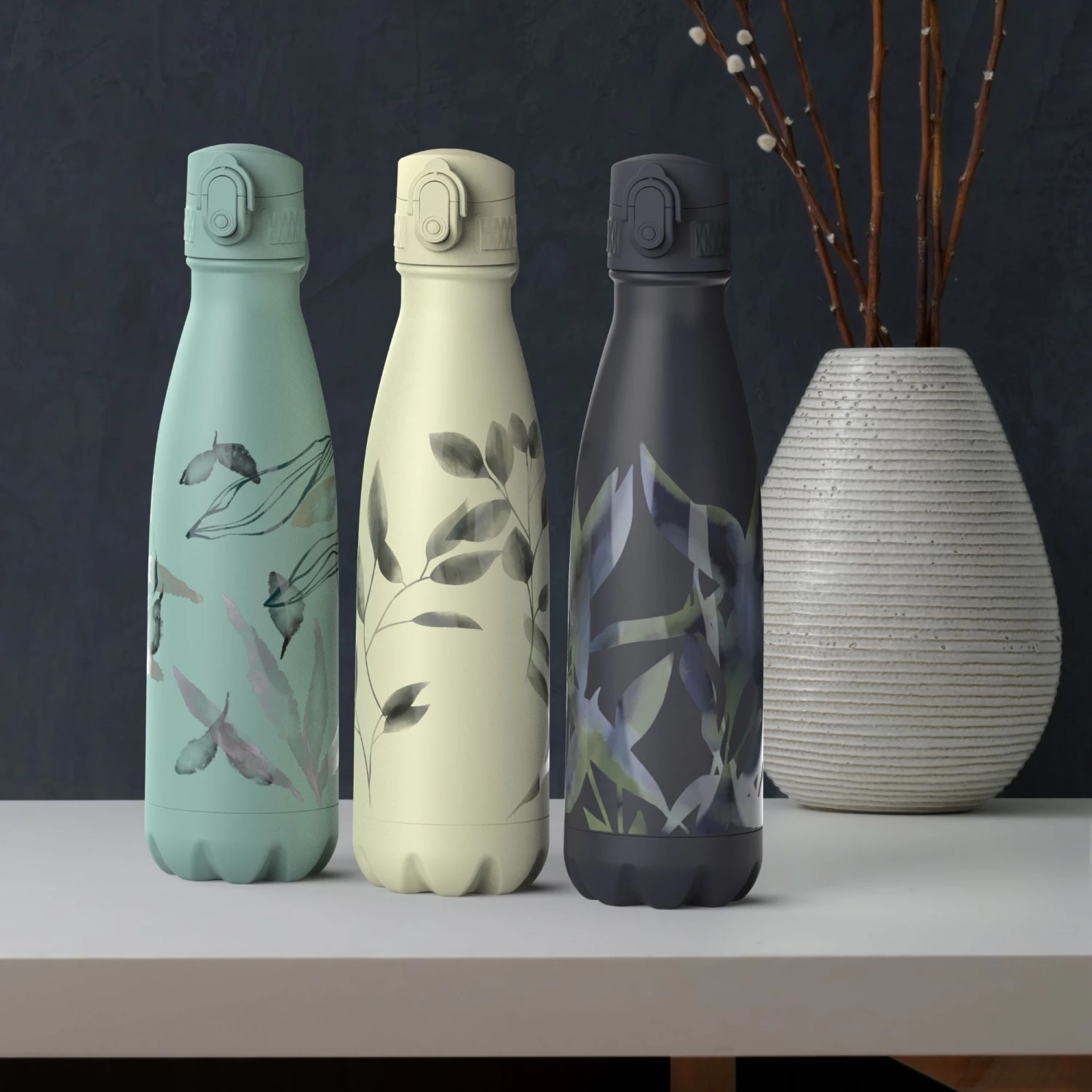 Ion8 Leak Proof Water Bottle, Vacuum Insulated, Light Leaves, 500ml Mini Lid 8 Ion8 Leak Proof Water Bottle, Vacuum Insulated, Light Leaves, 500ml Mini Lid