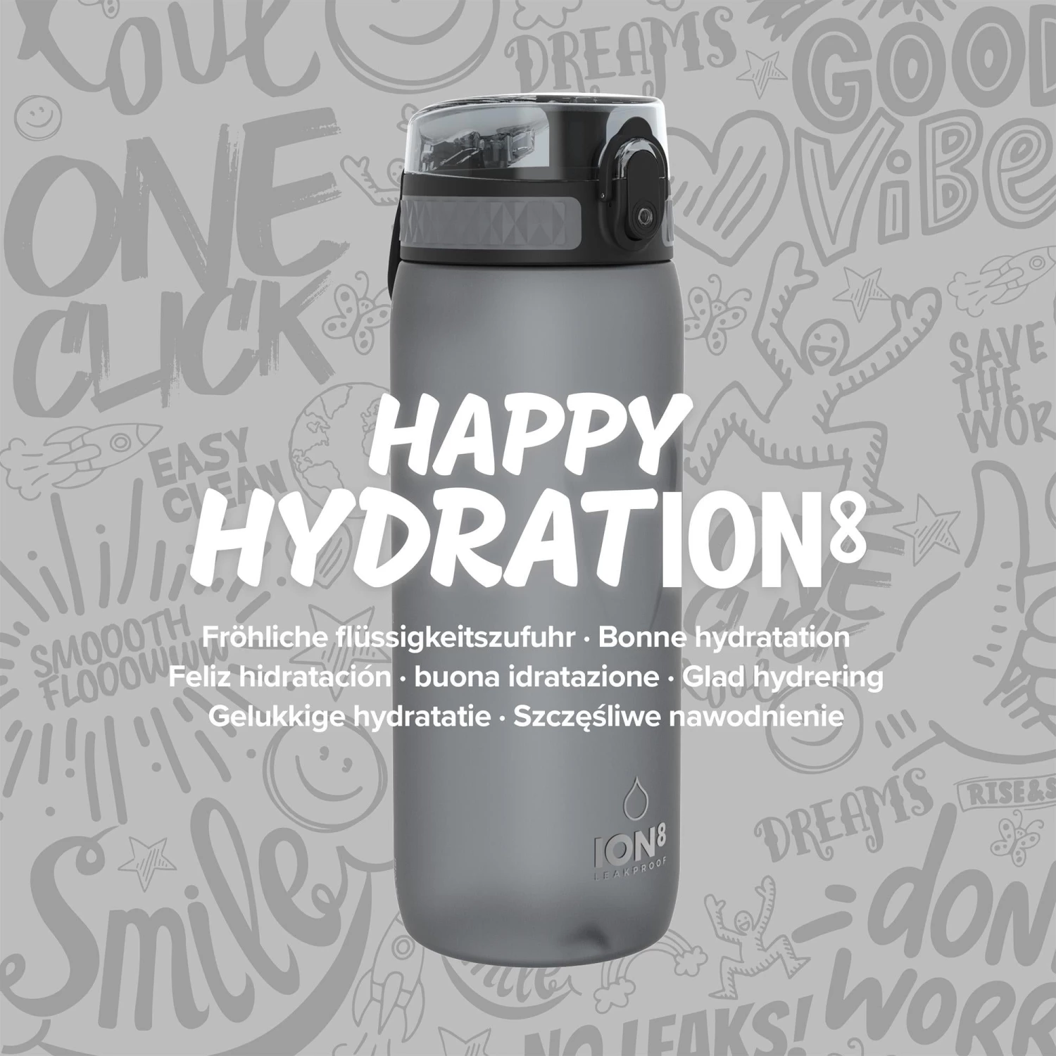 Water Bottles Ion8 Leak Proof Cycling Water Bottle, BPA Free, Grey, 750ml 7 Water Bottles Ion8 Leak Proof Cycling Water Bottle, BPA Free, Grey, 750ml