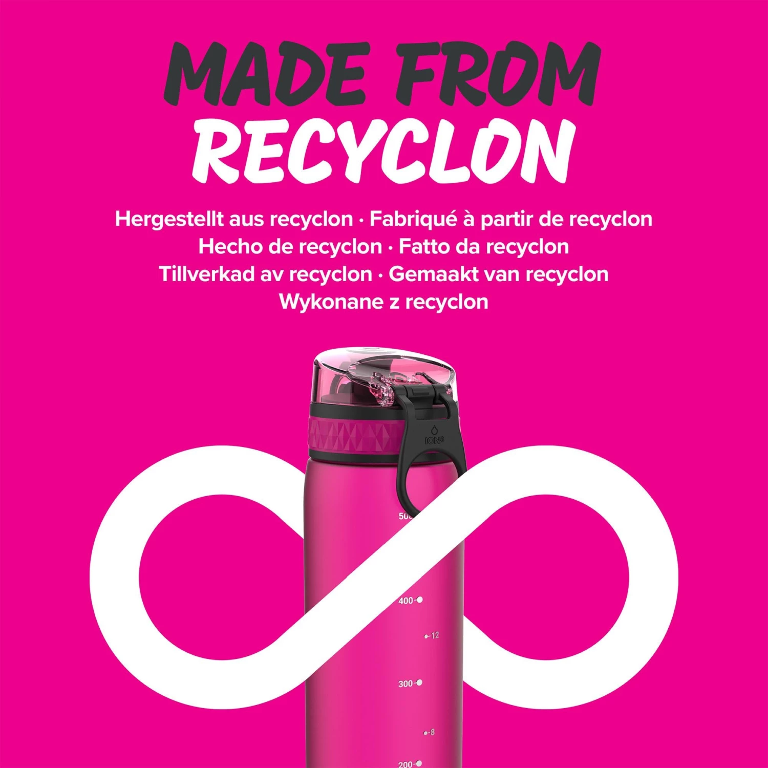 Ion8 Leak Proof Slim Water Bottle, BPA Free, Pink, 600ml Water Bottles 5 Ion8 Leak Proof Slim Water Bottle, BPA Free, Pink, 600ml Water Bottles