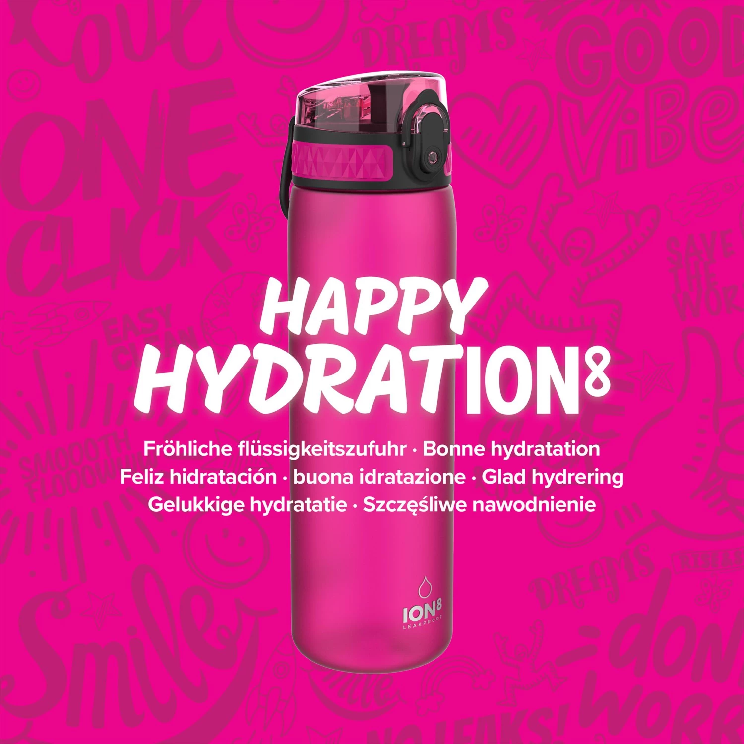 Ion8 Leak Proof 1 Litre Sports Water Bottle, BPA Free, Pink, 1100ml 7 Ion8 Leak Proof 1 Litre Sports Water Bottle, BPA Free, Pink, 1100ml