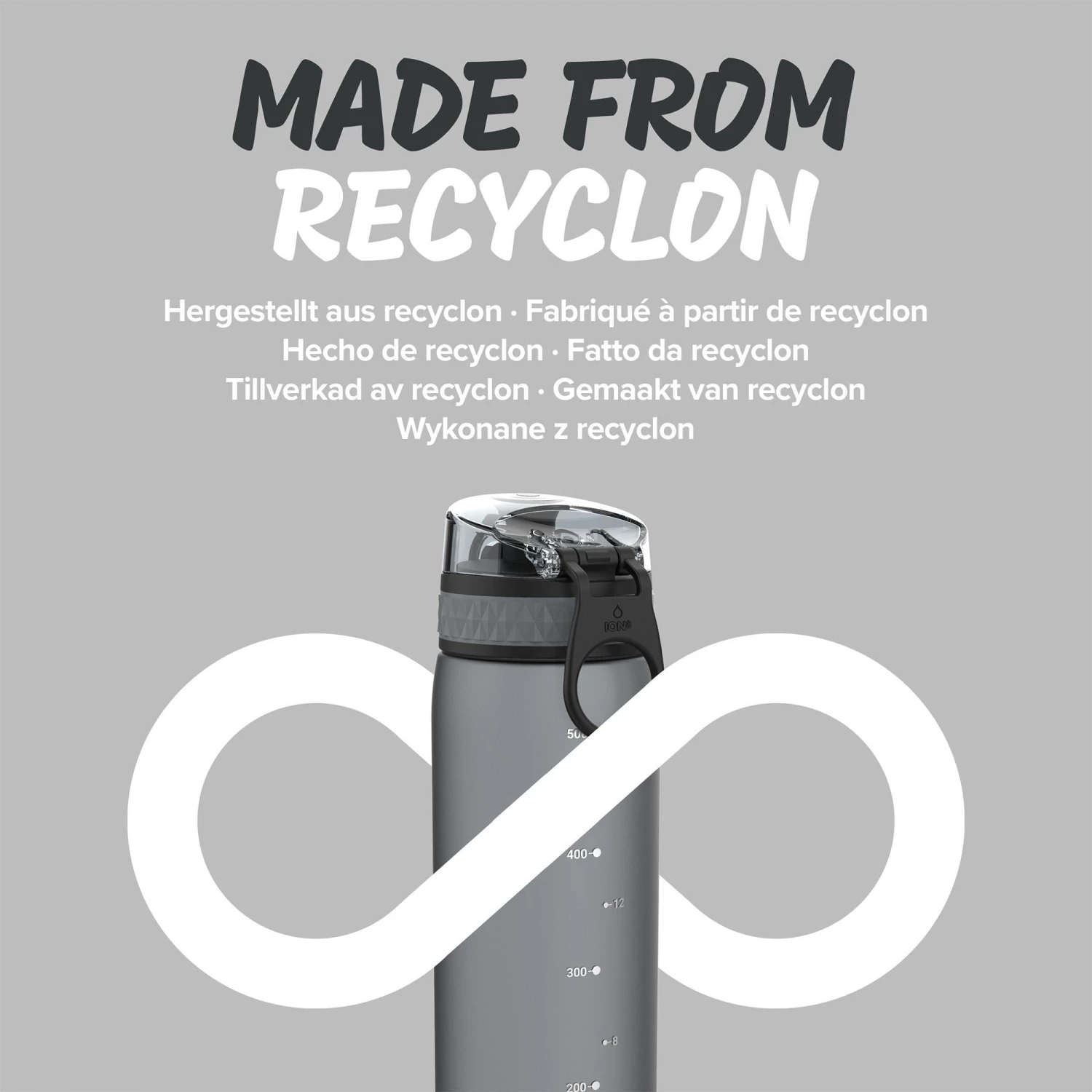 Water Bottles Ion8 Leak Proof Slim Water Bottle, BPA Free, Grey, 600ml 5 Water Bottles Ion8 Leak Proof Slim Water Bottle, BPA Free, Grey, 600ml