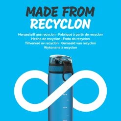 Ion8 Leak Proof Slim Water Bottle, BPA Free, Blue, 600ml