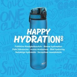 Ion8 Leak Proof Slim Water Bottle, BPA Free, Blue, 600ml