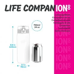 Water Bottles Ion8 Leak Proof Cycling Water Bottle, BPA Free, Pink, 750ml