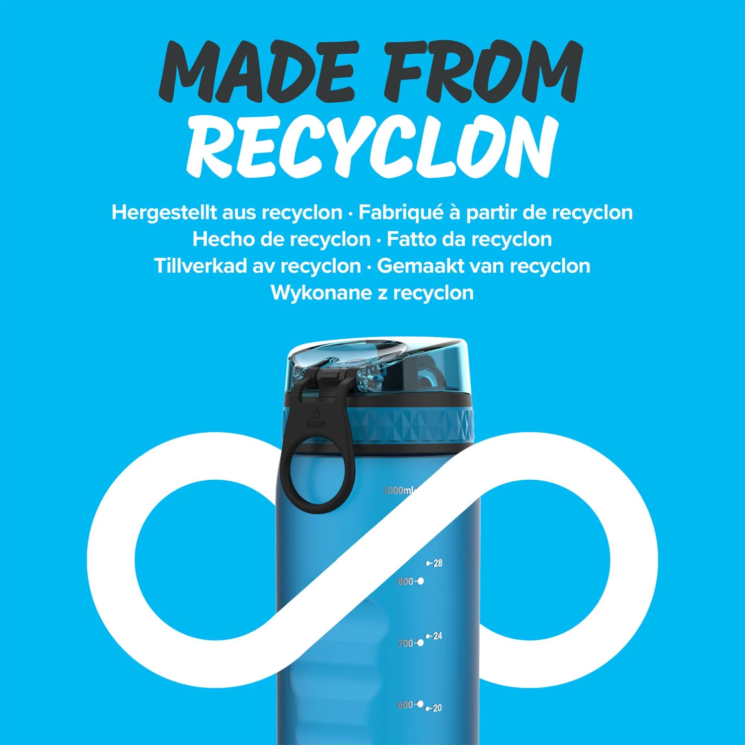 Ion8 Leak Proof 1 Litre Sports Water Bottle, BPA Free, Blue, 1100ml 5 Ion8 Leak Proof 1 Litre Sports Water Bottle, BPA Free, Blue, 1100ml