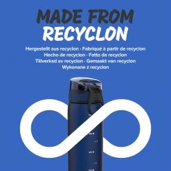 Ion8 Leak Proof Slim Water Bottle, BPA Free, Navy, 600ml