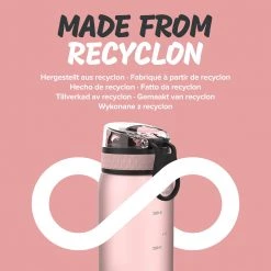 Ion8 Leak Proof Kids' Water Bottle, BPA Free, Rose Quartz, 400ml