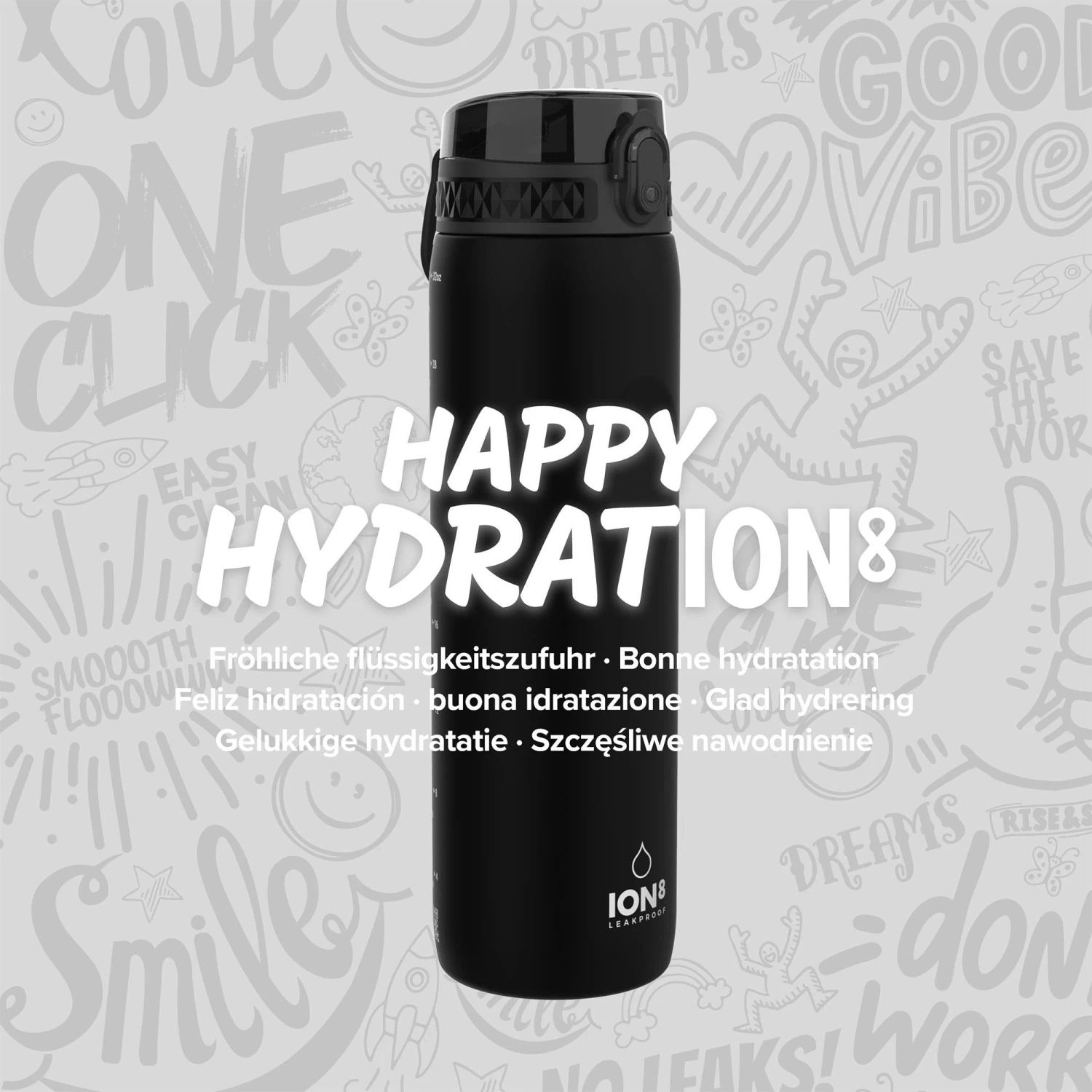Ion8 Leak Proof 1 Litre Sports Water Bottle, BPA Free, Black, 1100ml 7 Ion8 Leak Proof 1 Litre Sports Water Bottle, BPA Free, Black, 1100ml