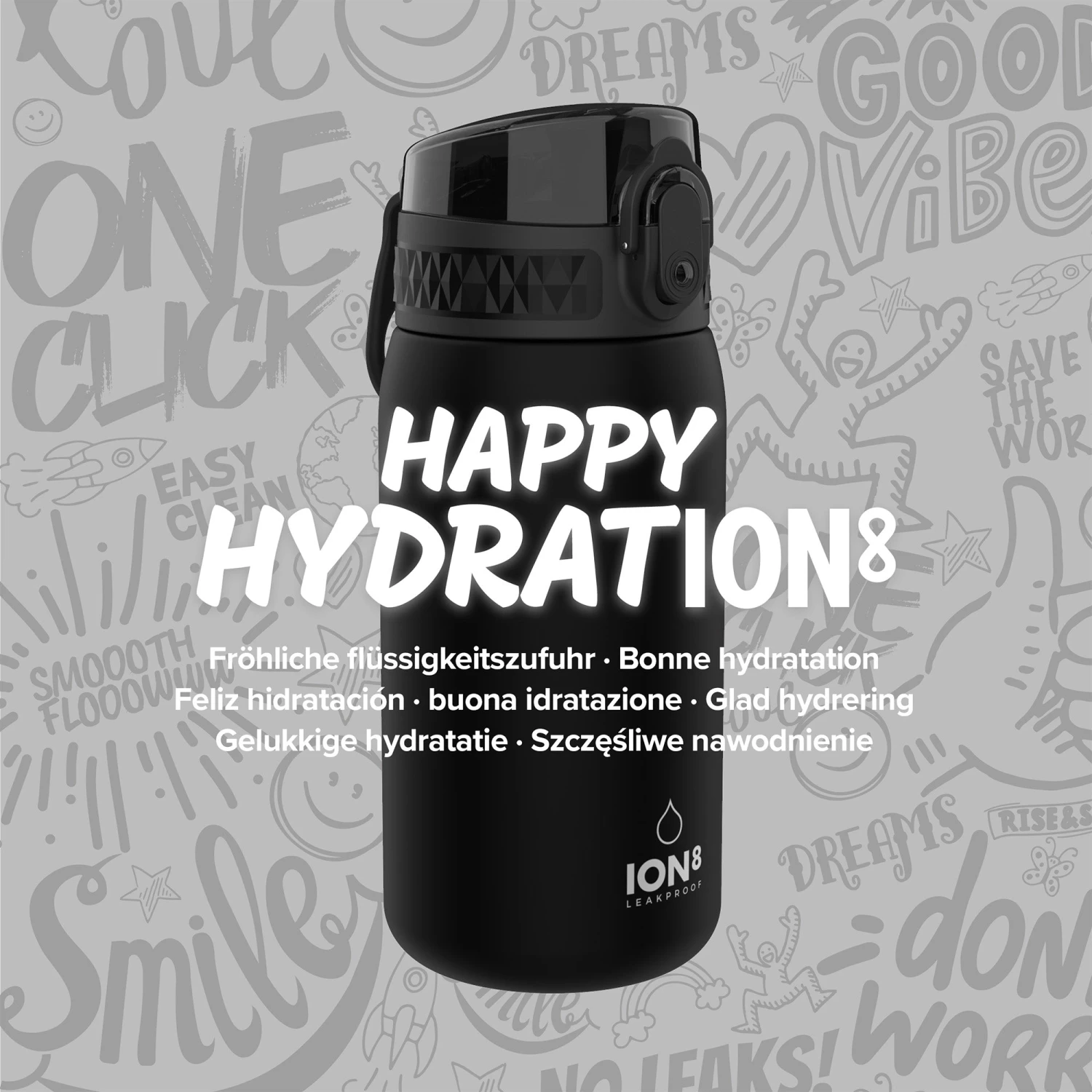 Ion8 Leak Proof Kids' Water Bottle, BPA Free, Black, 400ml Water Bottles 7 Ion8 Leak Proof Kids' Water Bottle, BPA Free, Black, 400ml Water Bottles