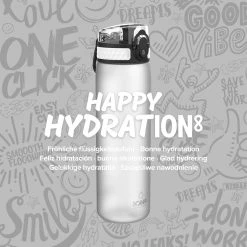 Ion8 Leak Proof Slim Water Bottle, BPA Free, Ice, 600ml