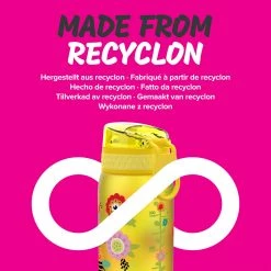 Ion8 Leak Proof Kids' Water Bottle, BPA Free, Bees, 400ml Water Bottles