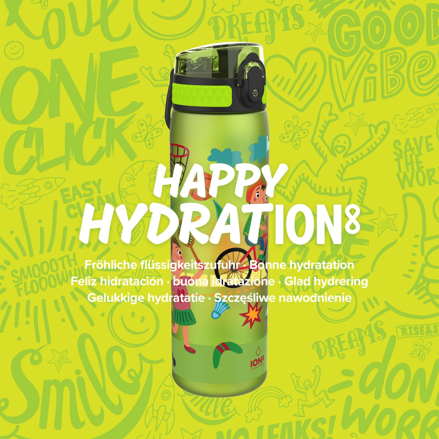 Ion8 Leak Proof Slim Water Bottle, BPA Free, Sports, 600ml 7 Ion8 Leak Proof Slim Water Bottle, BPA Free, Sports, 600ml