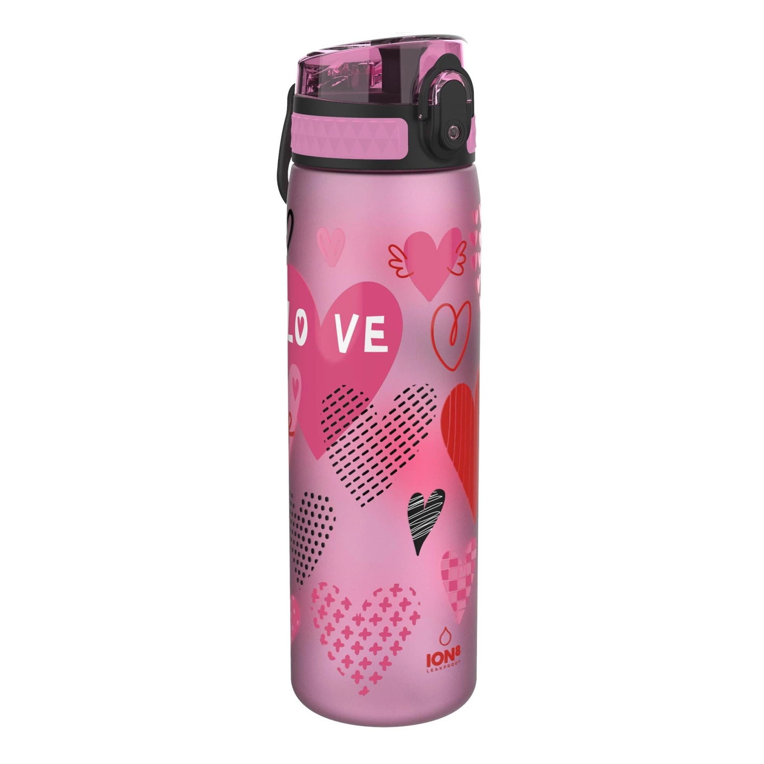 Ion8 Leak Proof Slim Water Bottle, BPA Free, Hearts, 600ml Water Bottles 1 Ion8 Leak Proof Slim Water Bottle, BPA Free, Hearts, 600ml Water Bottles