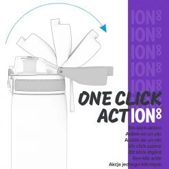 Ion8 Leak Proof Slim Water Bottle, BPA Free, Purple, 600ml