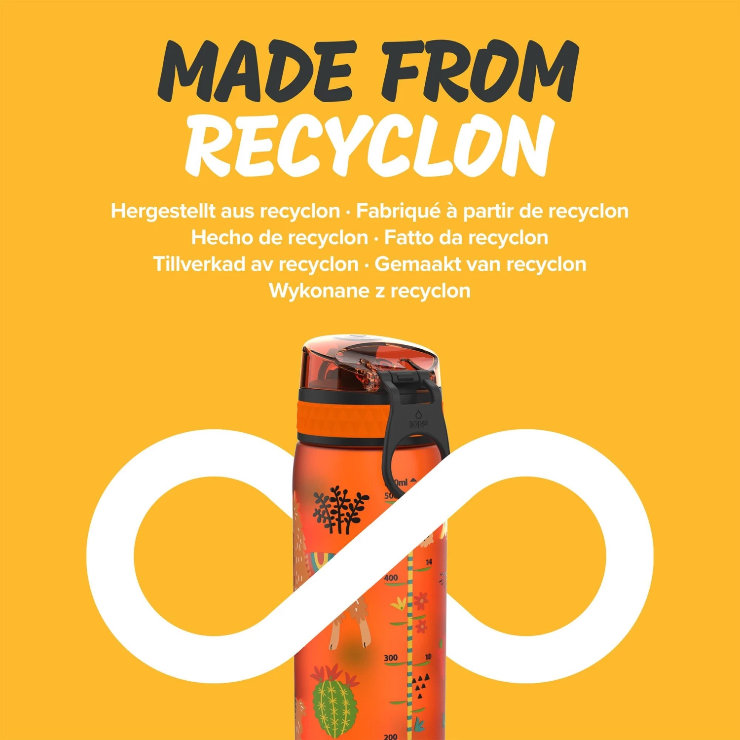 Ion8 Leak Proof Slim Water Bottle, BPA Free, Llamas, 600ml 5 Ion8 Leak Proof Slim Water Bottle, BPA Free, Llamas, 600ml