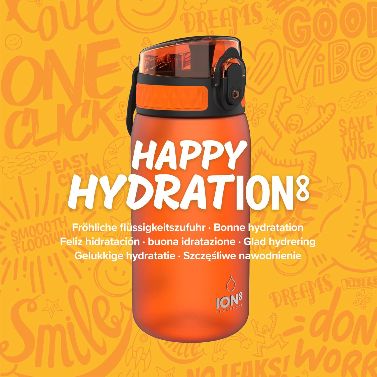 Ion8 Leak Proof Kids' Water Bottle, BPA Free, Orange, 400ml 7 Ion8 Leak Proof Kids' Water Bottle, BPA Free, Orange, 400ml