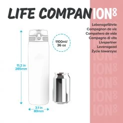 Water Bottles Ion8 Leak Proof 1 Litre Sports Water Bottle, BPA Free, Rose Quartz, 1100ml 10 Water Bottles Ion8 Leak Proof 1 Litre Sports Water Bottle, BPA Free, Rose Quartz, 1100ml