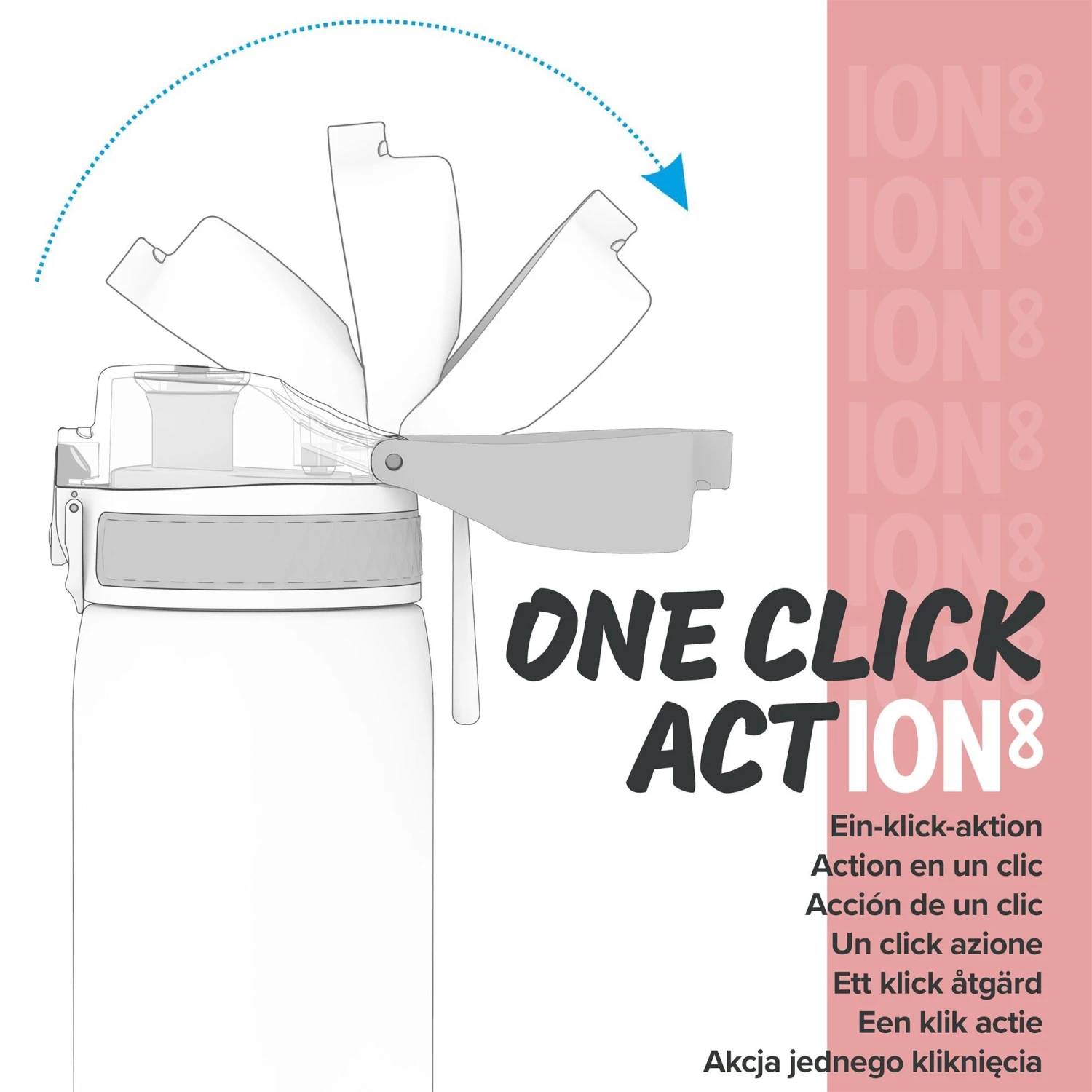 Ion8 Leak Proof Cycling Water Bottle, BPA Free, Rose Quartz, 750ml Water Bottles 2 Ion8 Leak Proof Cycling Water Bottle, BPA Free, Rose Quartz, 750ml Water Bottles