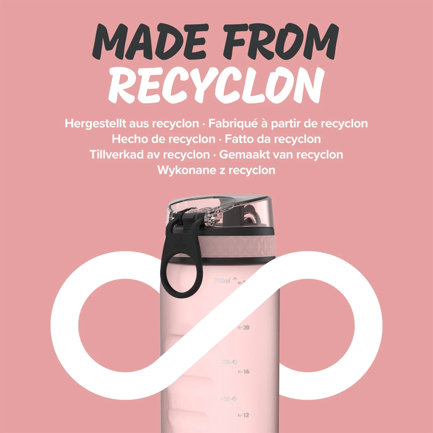 Ion8 Leak Proof Cycling Water Bottle, BPA Free, Rose Quartz, 750ml Water Bottles 5 Ion8 Leak Proof Cycling Water Bottle, BPA Free, Rose Quartz, 750ml Water Bottles