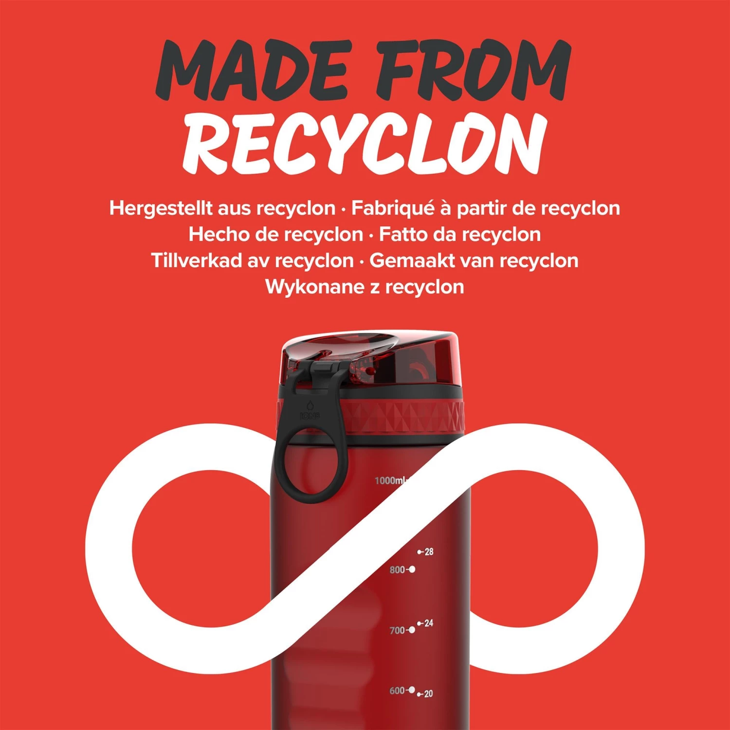 Ion8 Leak Proof 1 Litre Sports Water Bottle, BPA Free, Chilli Red, 1100ml Water Bottles 5 Ion8 Leak Proof 1 Litre Sports Water Bottle, BPA Free, Chilli Red, 1100ml Water Bottles