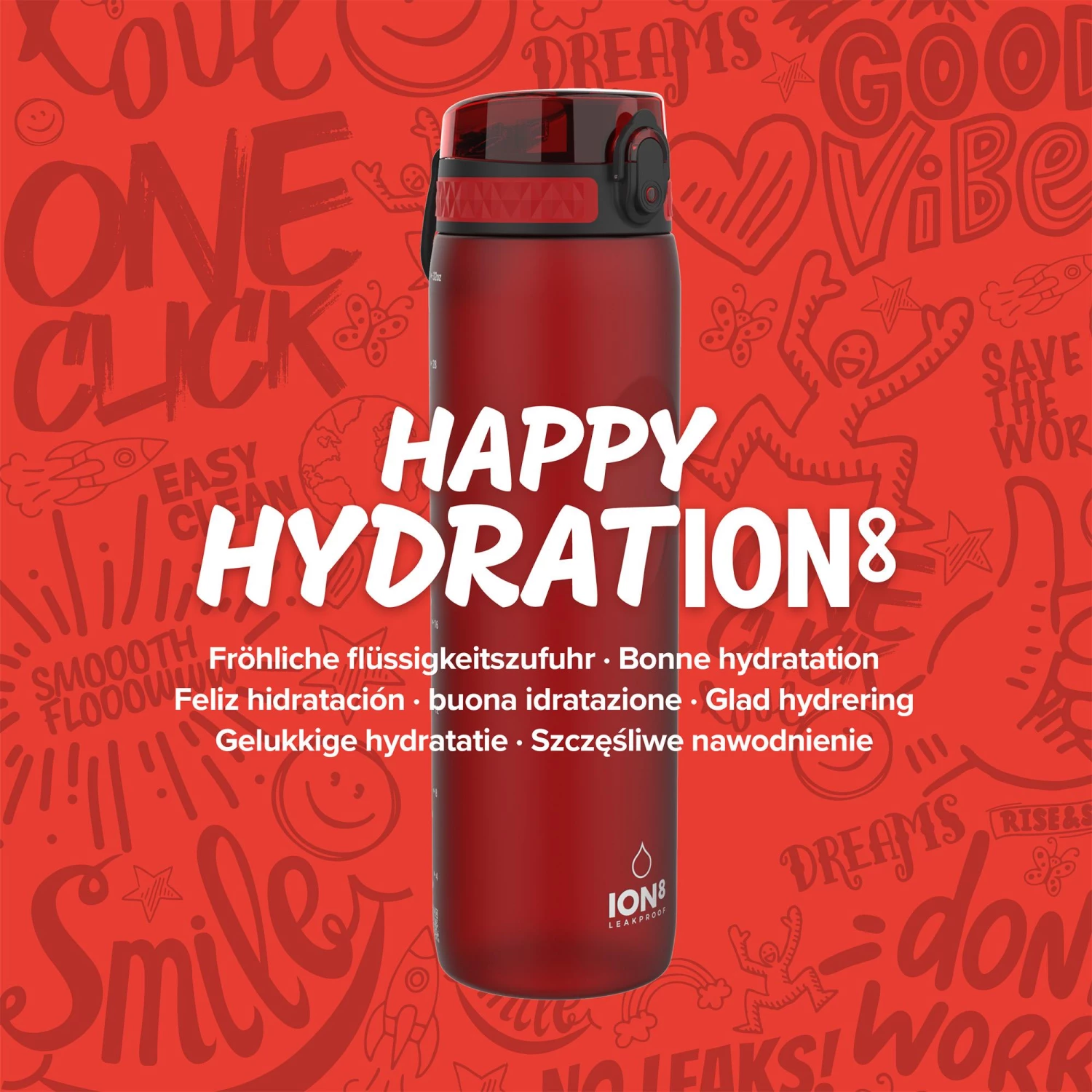 Ion8 Leak Proof 1 Litre Sports Water Bottle, BPA Free, Chilli Red, 1100ml Water Bottles 7 Ion8 Leak Proof 1 Litre Sports Water Bottle, BPA Free, Chilli Red, 1100ml Water Bottles