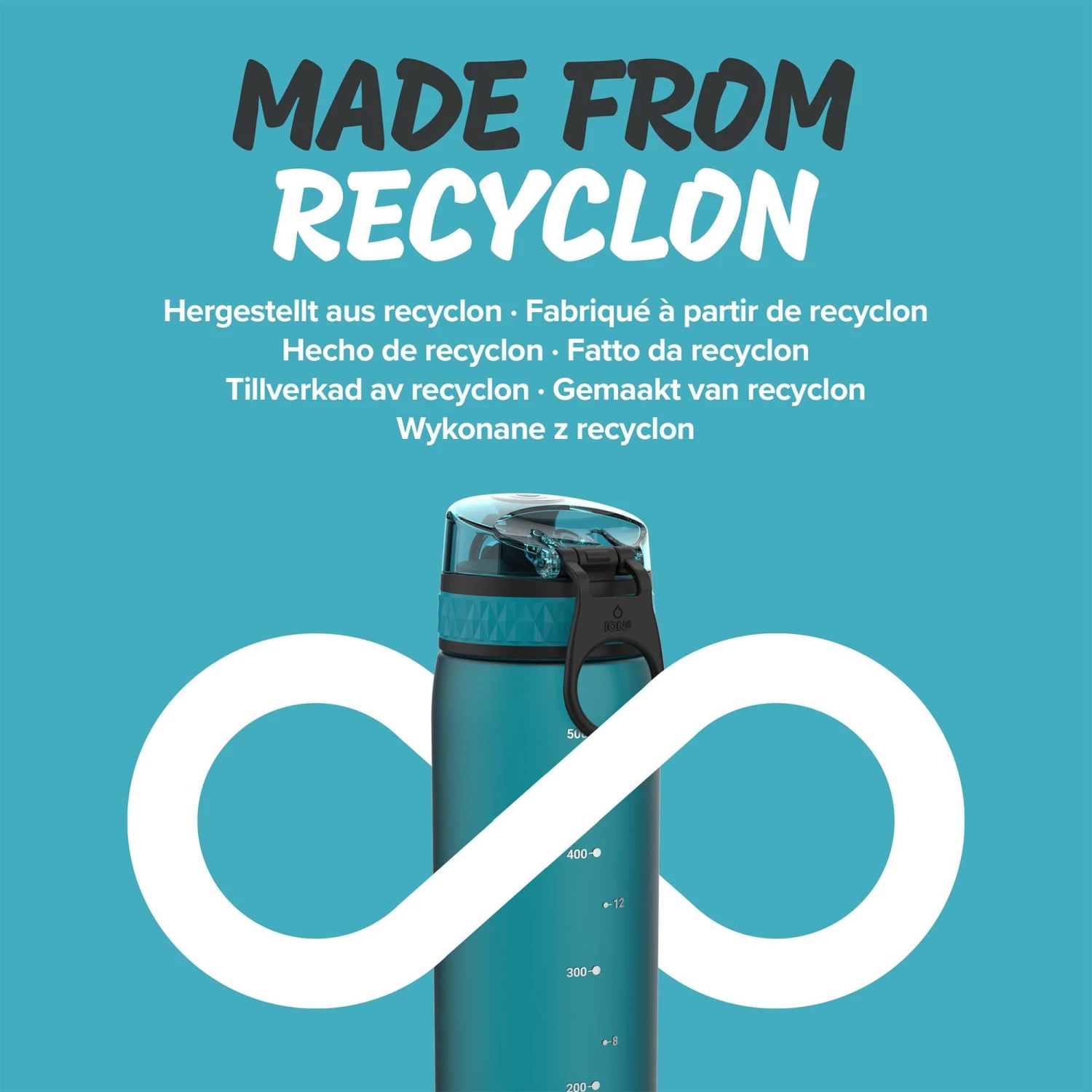 Ion8 Leak Proof Slim Water Bottle, BPA Free, Aqua, 600ml 5 Ion8 Leak Proof Slim Water Bottle, BPA Free, Aqua, 600ml