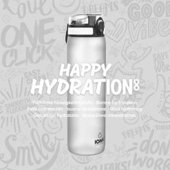 Ion8 Leak Proof 1 Litre Water Bottle With Times To Drink, BPA Free, Motivator, 1100ml Water Bottles
