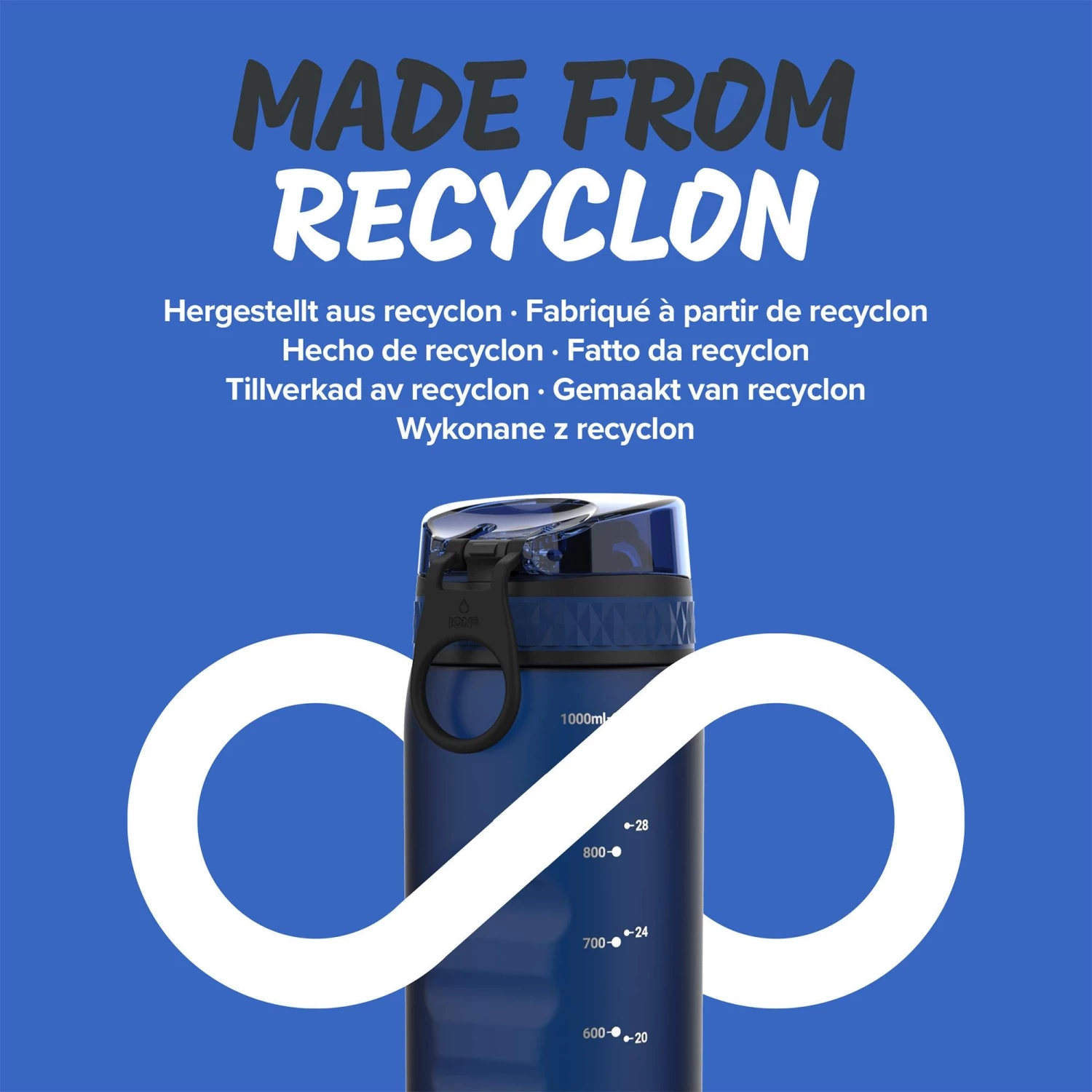 Ion8 Leak Proof 1 Litre Sports Water Bottle, BPA Free, Navy, 1100ml 5 Ion8 Leak Proof 1 Litre Sports Water Bottle, BPA Free, Navy, 1100ml