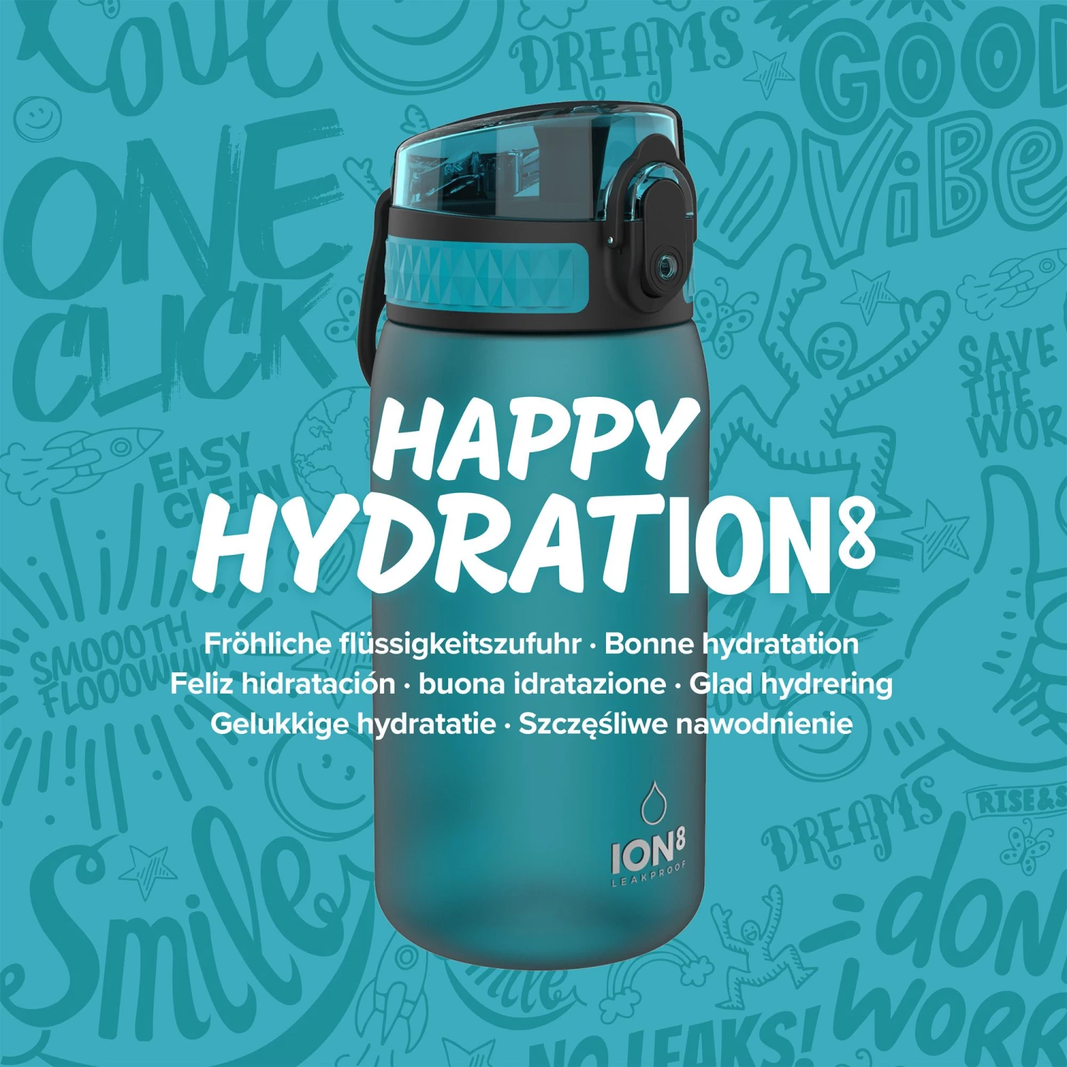 Ion8 Leak Proof Kids' Water Bottle, BPA Free, Aqua, 400ml 7 Ion8 Leak Proof Kids' Water Bottle, BPA Free, Aqua, 400ml