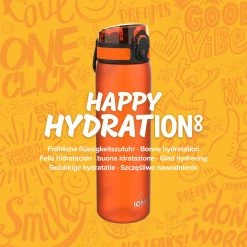 Ion8 Leak Proof Slim Water Bottle, BPA Free, Orange, 600ml