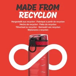 Ion8 Leak Proof 1 Litre Sports Water Bottle, BPA Free, Red, 1100ml