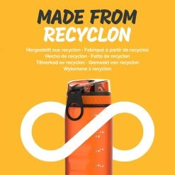 Water Bottles Ion8 Leak Proof 1 Litre Sports Water Bottle, BPA Free, Orange, 1100ml