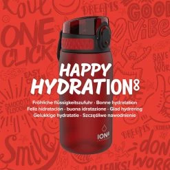 Ion8 Leak Proof Kids' Water Bottle, BPA Free, Chilli Red, 400ml