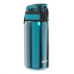 Ion8 Leak Proof Kids' Water Bottle, Stainless Steel, Aqua, 400ml