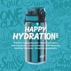 Ion8 Leak Proof Kids' Water Bottle, Stainless Steel, Aqua, 400ml