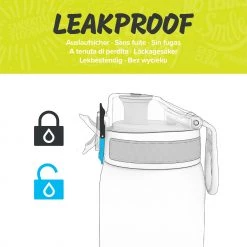 Water Bottles Ion8 Leak Proof Slim Water Bottle, Stainless Steel, Green, 600ml