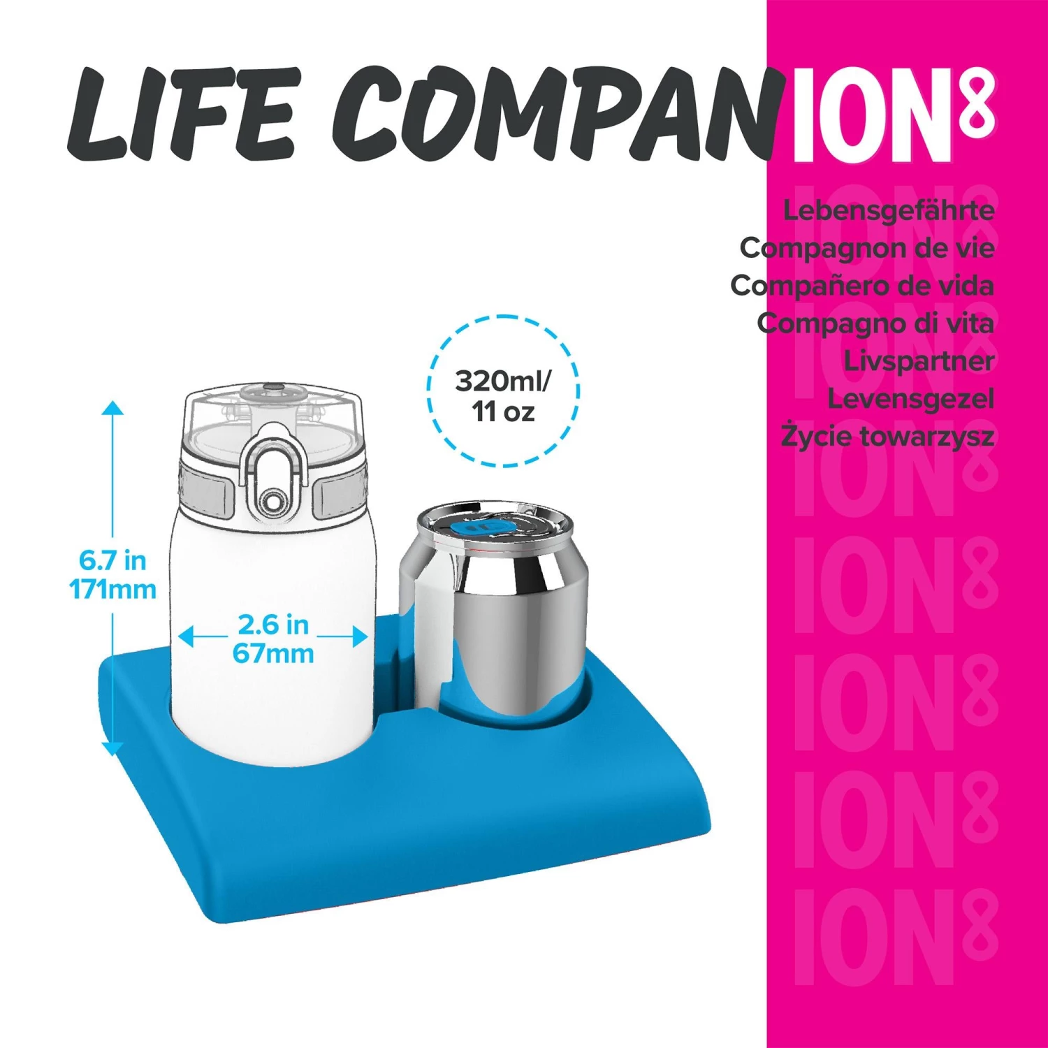 Ion8 Leak Proof Steel Water Bottle, Vacuum Insulated, Sapphire Blue, 320ml Water Bottles 4 Ion8 Leak Proof Steel Water Bottle, Vacuum Insulated, Sapphire Blue, 320ml Water Bottles