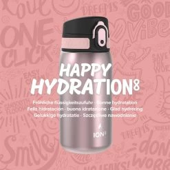 Ion8 Leak Proof Steel Water Bottle, Vacuum Insulated, Rose, 320ml Water Bottles