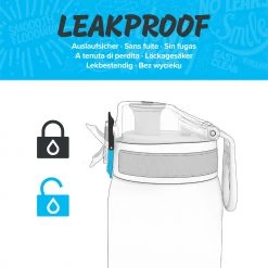 Ion8 Leak Proof Kids' Water Bottle, Stainless Steel, Blue, 400ml