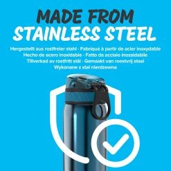 Ion8 Leak Proof Kids' Water Bottle, Stainless Steel, Blue, 400ml