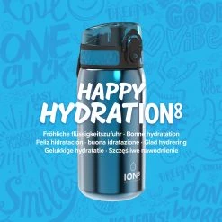 Ion8 Leak Proof Kids' Water Bottle, Stainless Steel, Blue, 400ml