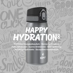 Water Bottles Ion8 Leak Proof Steel Water Bottle, Vacuum Insulated, Grey, 320ml