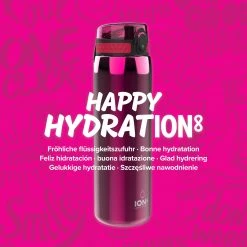 Ion8 Leak Proof 1 Litre Sports Water Bottle, Stainless Steel, Pink, 1200ml Water Bottles