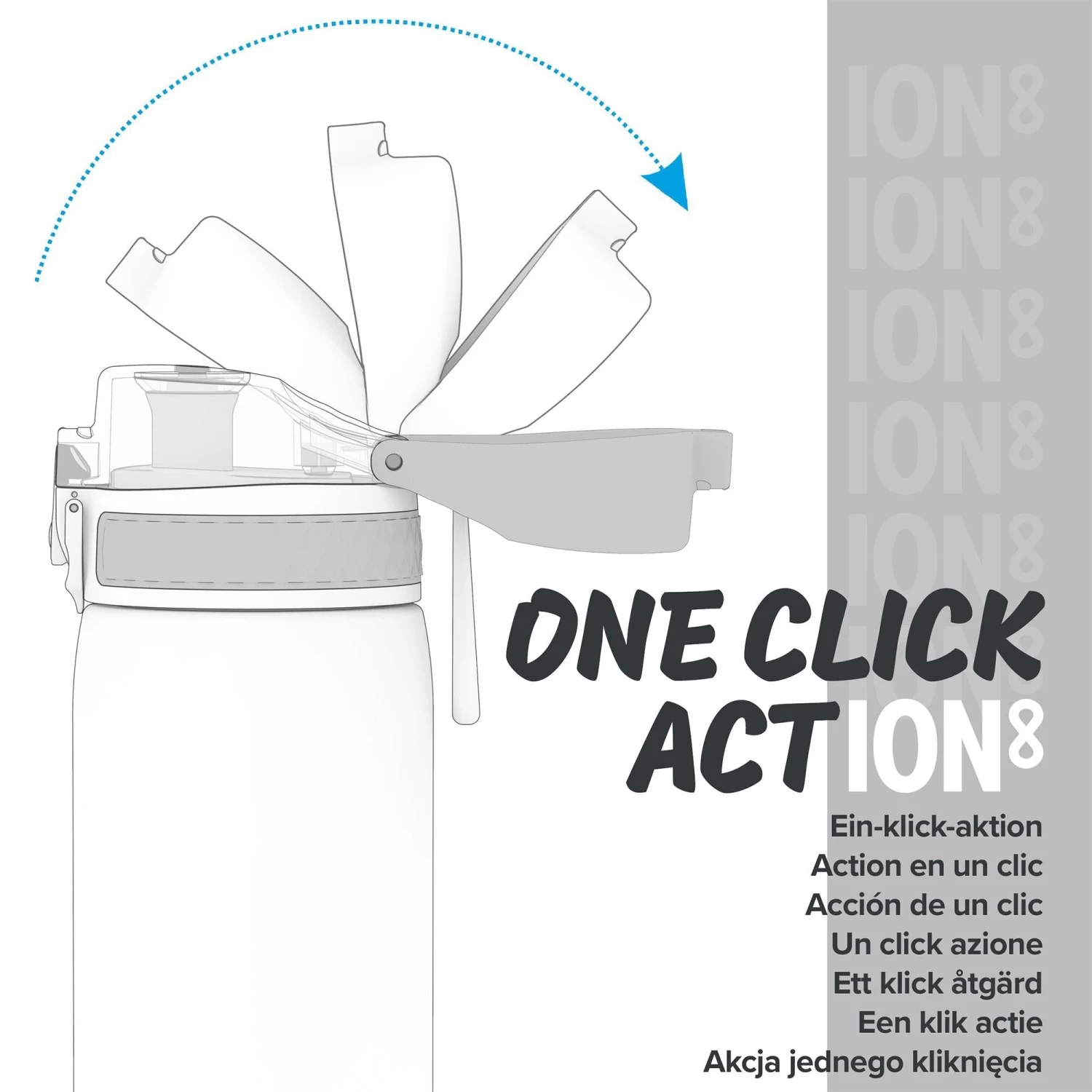 Ion8 Leak Proof Slim Water Bottle, Stainless Steel, Grey, 600ml 2 Ion8 Leak Proof Slim Water Bottle, Stainless Steel, Grey, 600ml