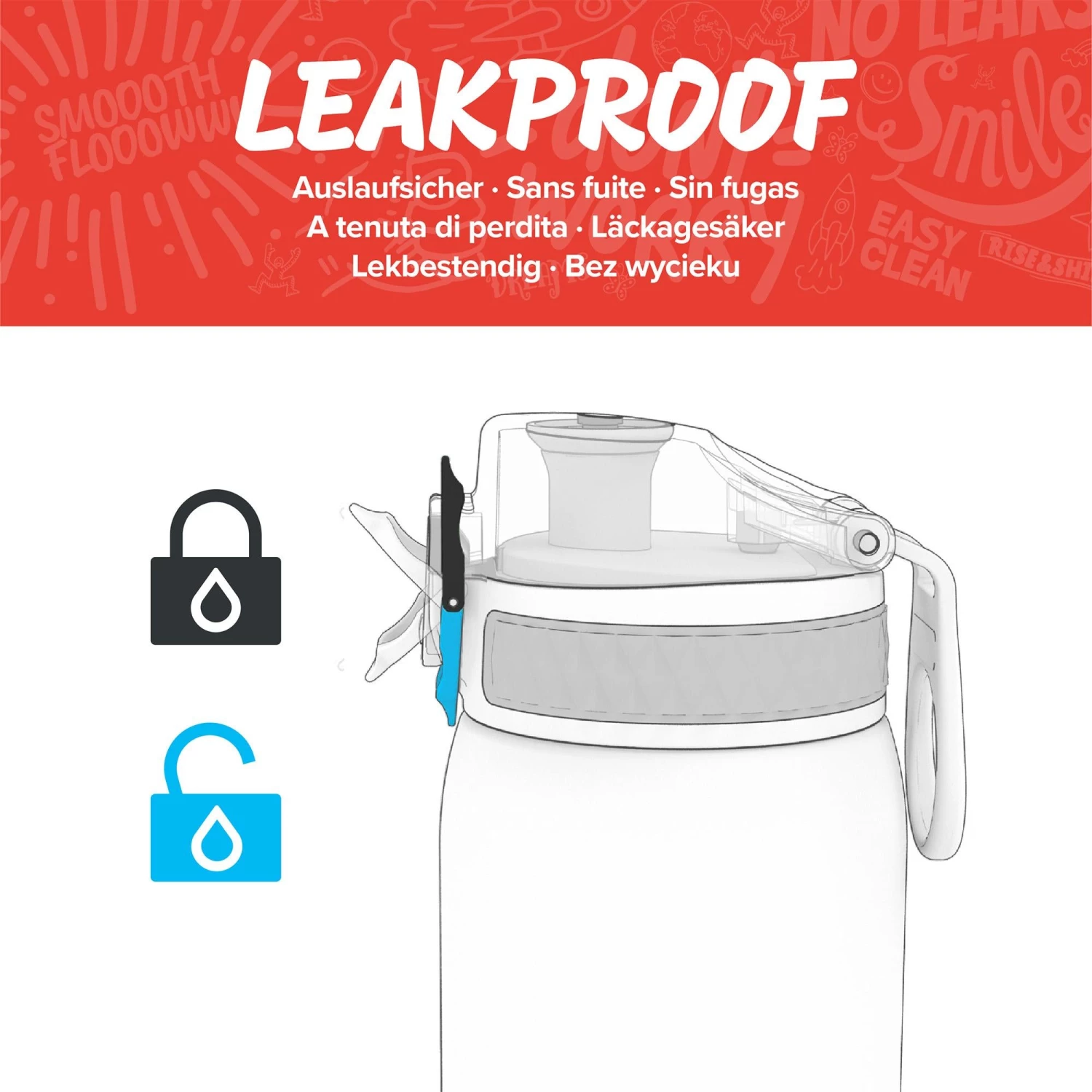 Ion8 Leak Proof 1 Litre Steel Water Bottle, Vacuum Insulated, Red Water Bottles 3 Ion8 Leak Proof 1 Litre Steel Water Bottle, Vacuum Insulated, Red Water Bottles