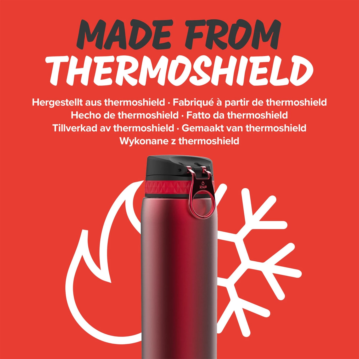 Ion8 Leak Proof 1 Litre Steel Water Bottle, Vacuum Insulated, Red Water Bottles 5 Ion8 Leak Proof 1 Litre Steel Water Bottle, Vacuum Insulated, Red Water Bottles