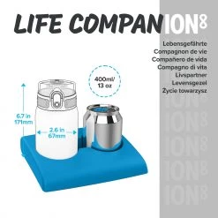 Ion8 Leak Proof Kids' Water Bottle, Stainless Steel, Black, 400ml Water Bottles