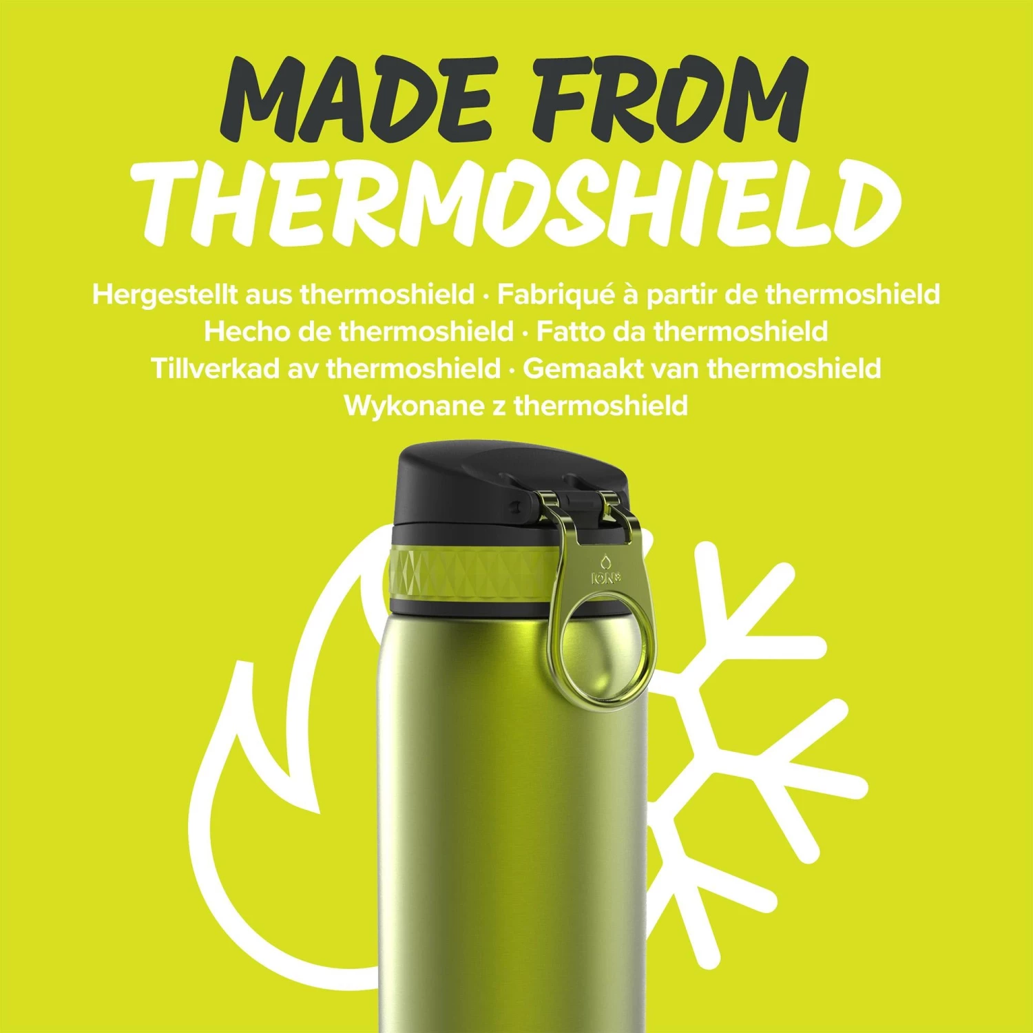 Ion8 Leak Proof Steel Water Bottle, Vacuum Insulated, Green, 320ml 5 Ion8 Leak Proof Steel Water Bottle, Vacuum Insulated, Green, 320ml