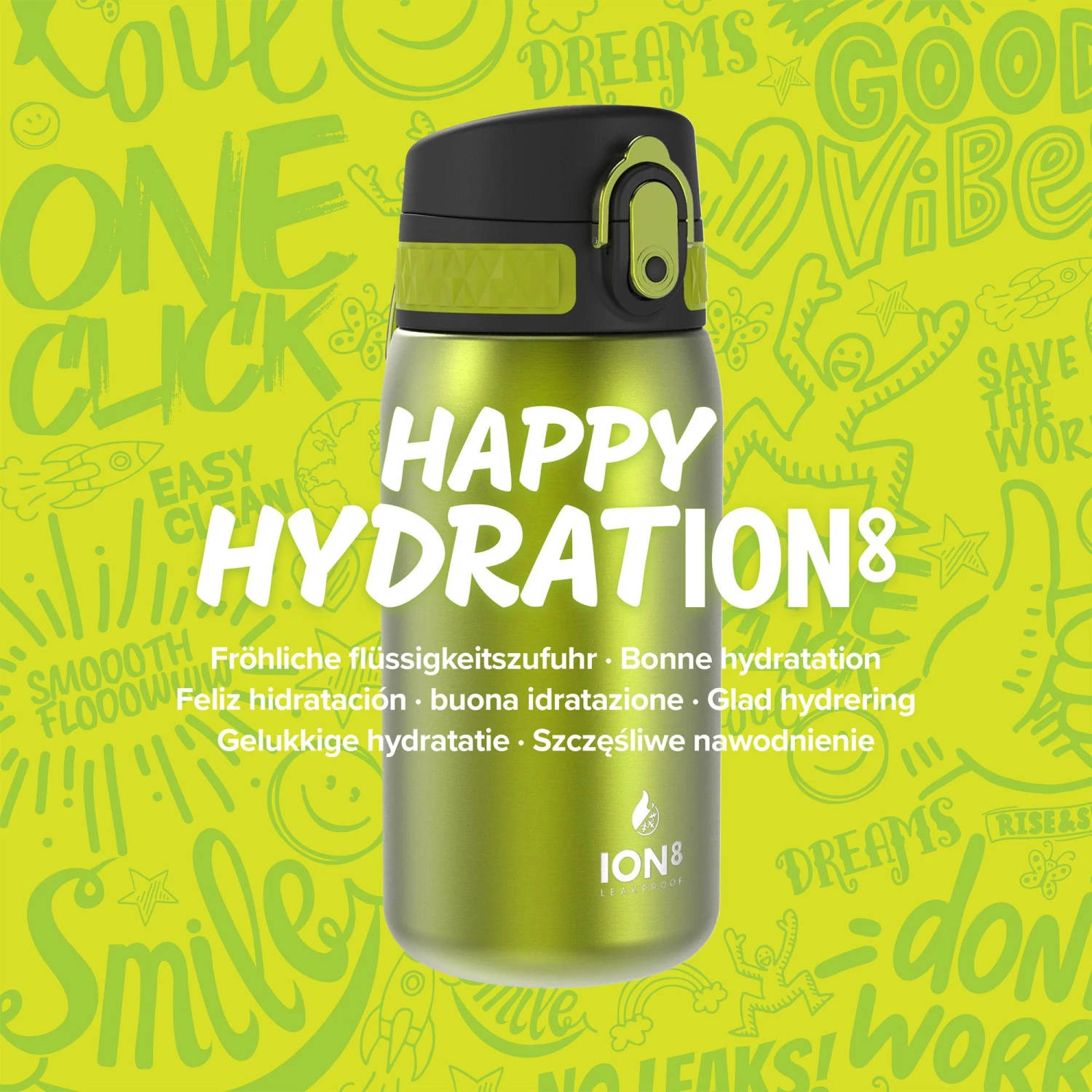 Ion8 Leak Proof Steel Water Bottle, Vacuum Insulated, Green, 320ml 7 Ion8 Leak Proof Steel Water Bottle, Vacuum Insulated, Green, 320ml